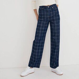 Madewell Perfect Vintage Wide-Leg Windowpane Size 28